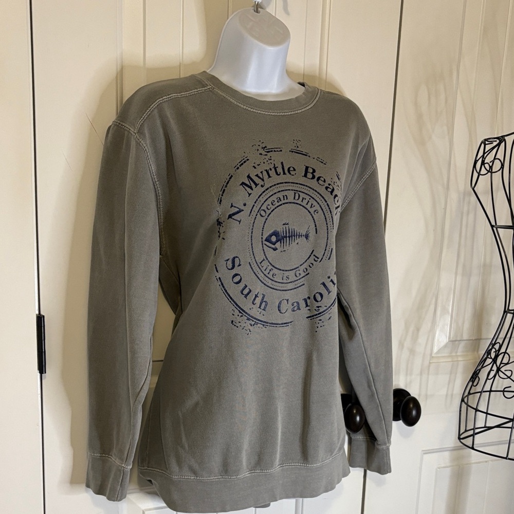 Comfort Colors Olive Green Myrtle Beach South Carolina Graphic Sweatshirt